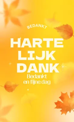 Oranje eenvoudige bedankgroet