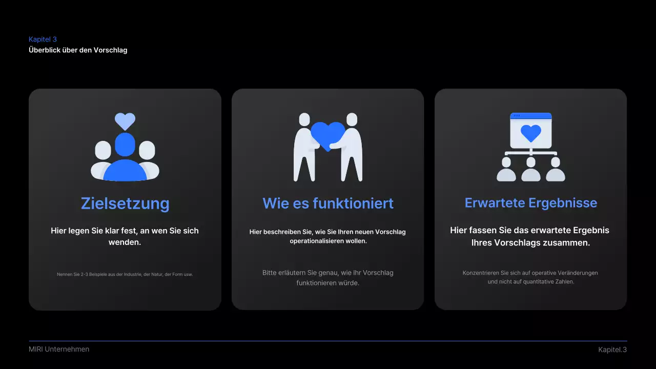 Schwarzer moderner Geschäftspräsentationsvorschlag