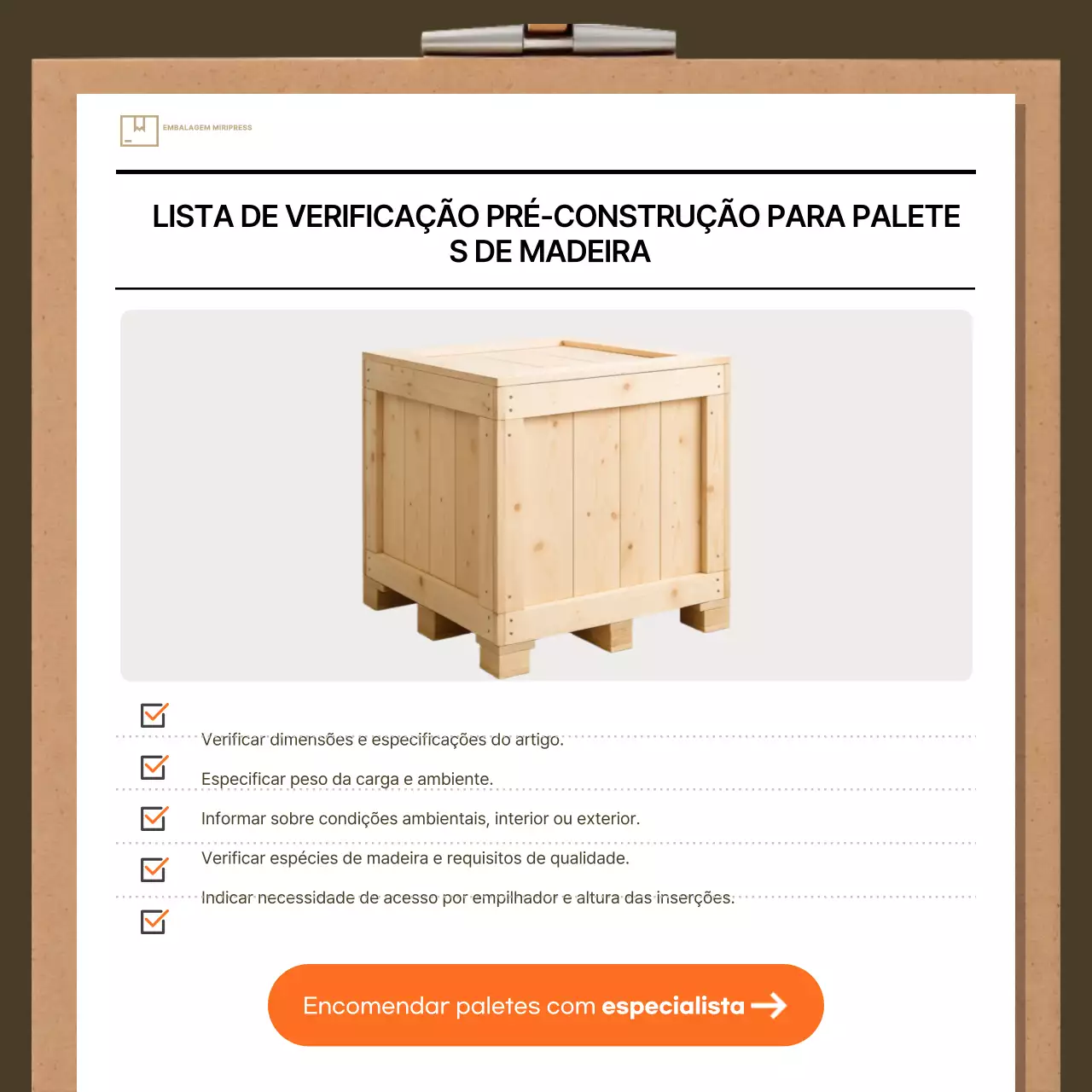 Guia de lista de verificação básica marrom