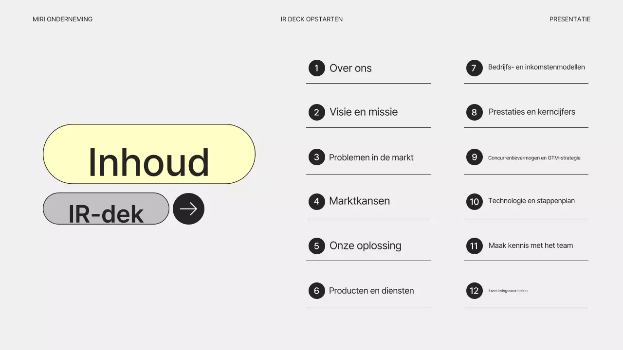 Eenvoudig grijs bedrijfsplan