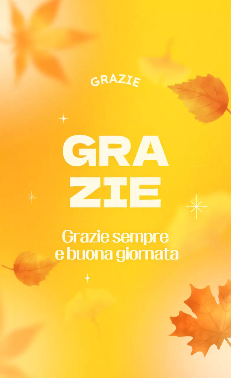 Semplice saluto di ringraziamento arancione