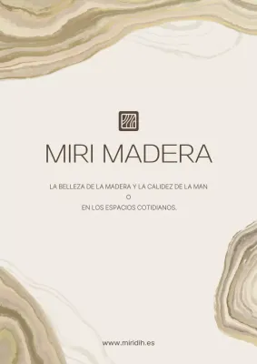 Anuncio minimalista de carpintería beige