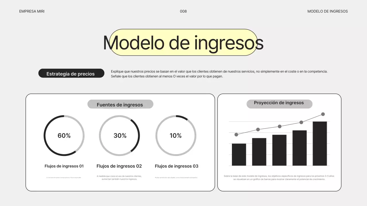 Plan de negocios gris simple