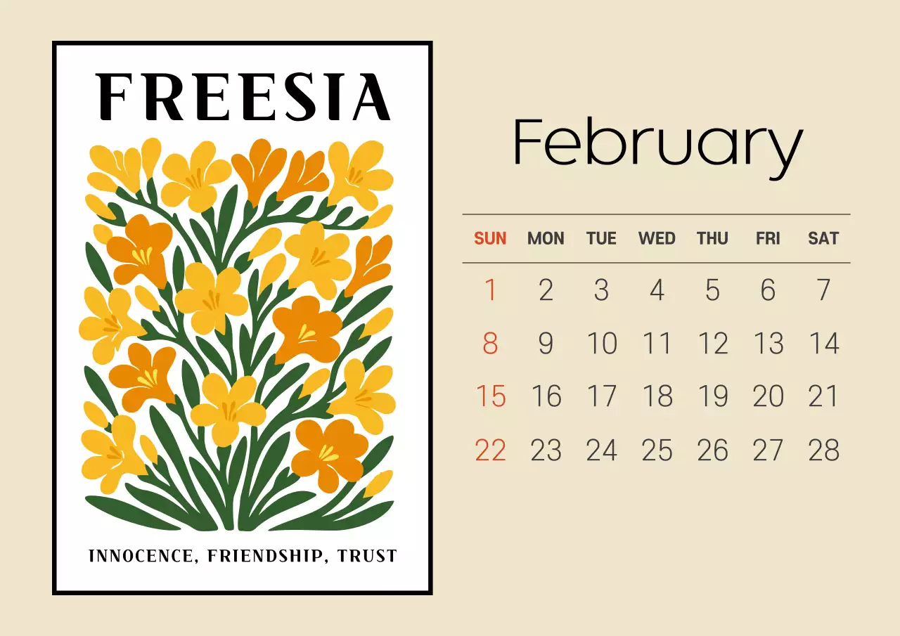 베이지 심플 달력 캘린더