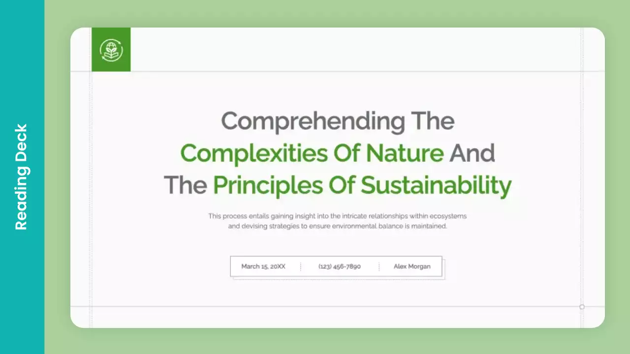 Green Minimal Sustainability Lecture Presentation