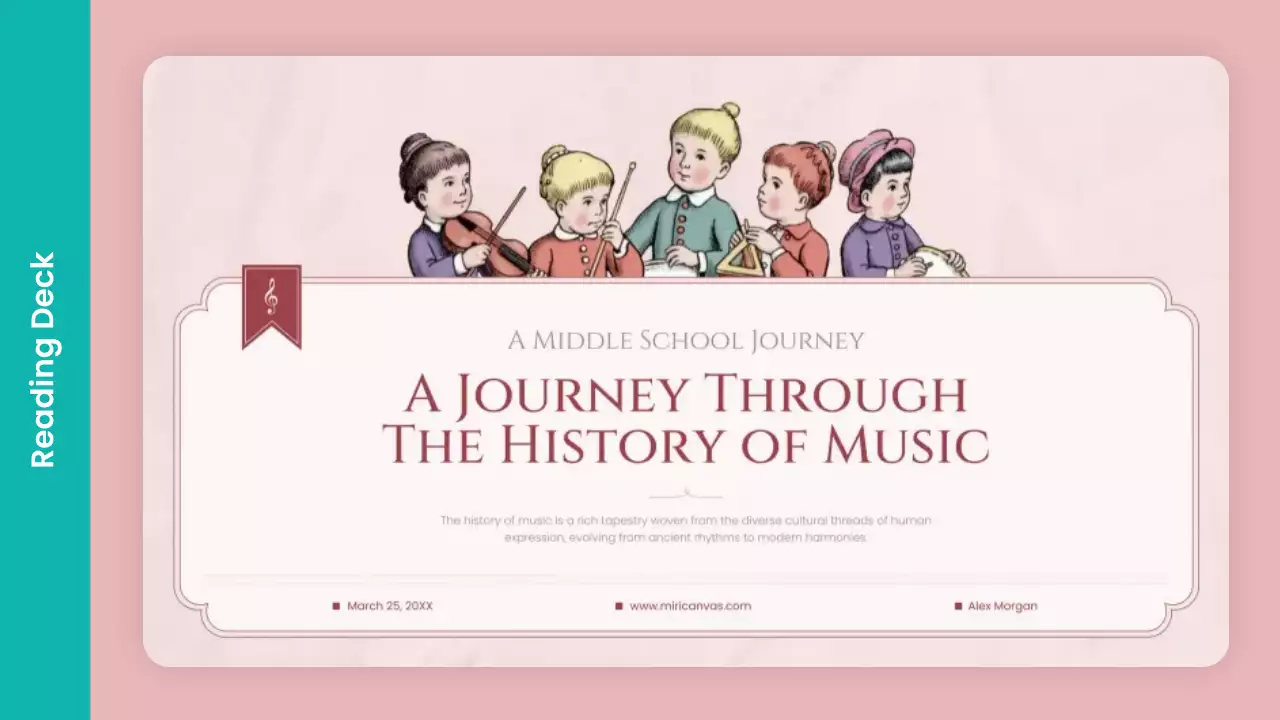 Pink Vintage Music History Lecture Presentation