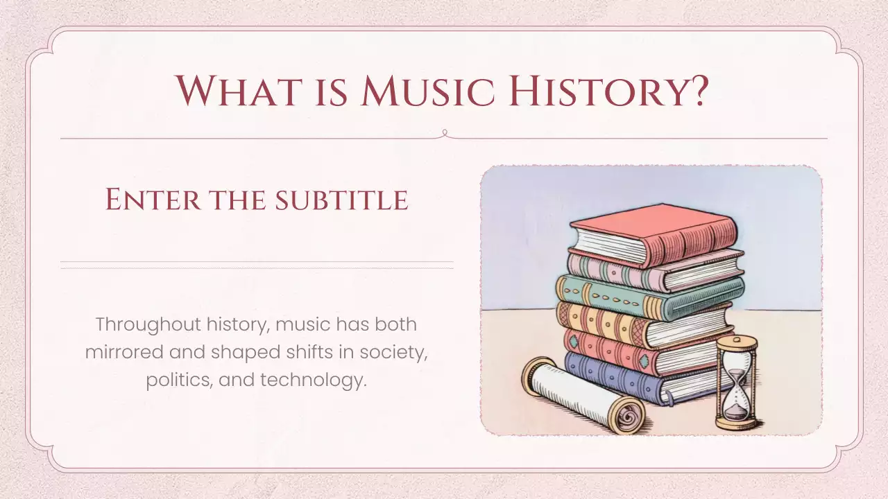 Pink Vintage Music History Lecture Presentation