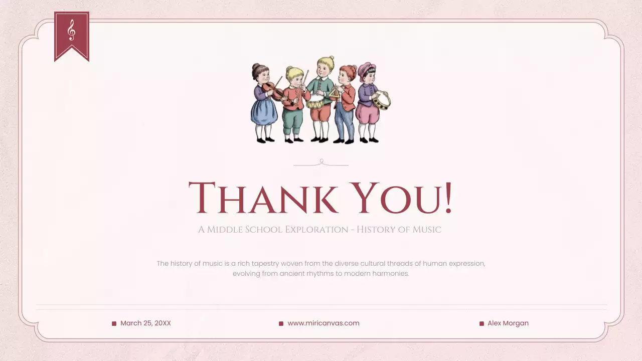 Pink Vintage Music History Lecture Presentation