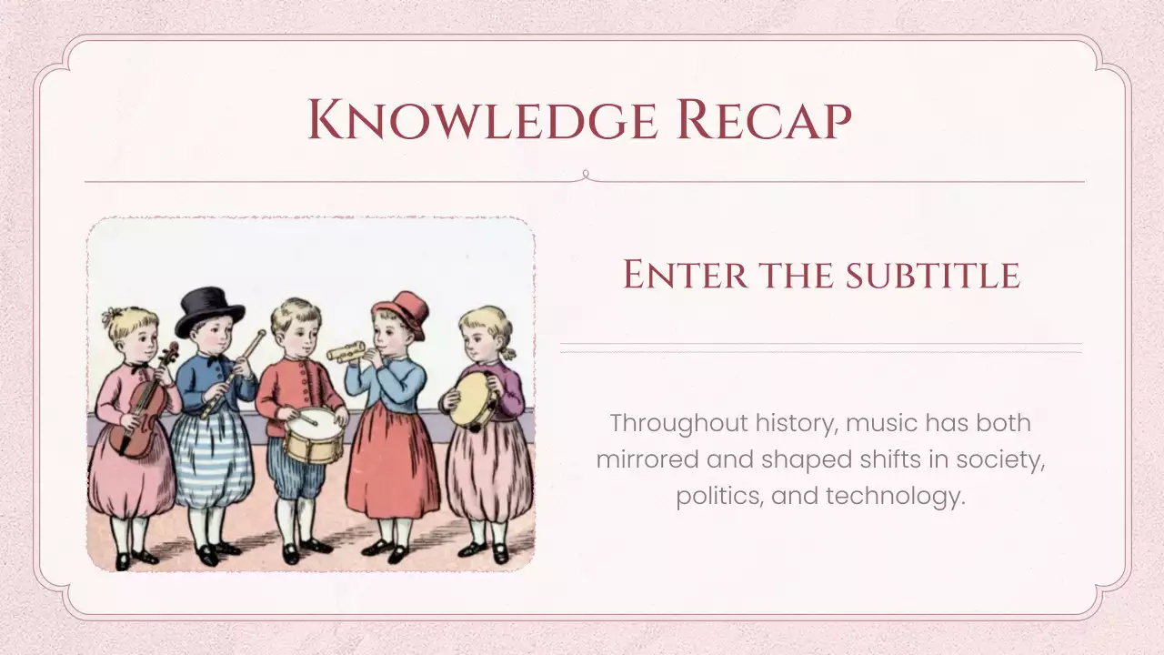 Pink Vintage Music History Lecture Presentation