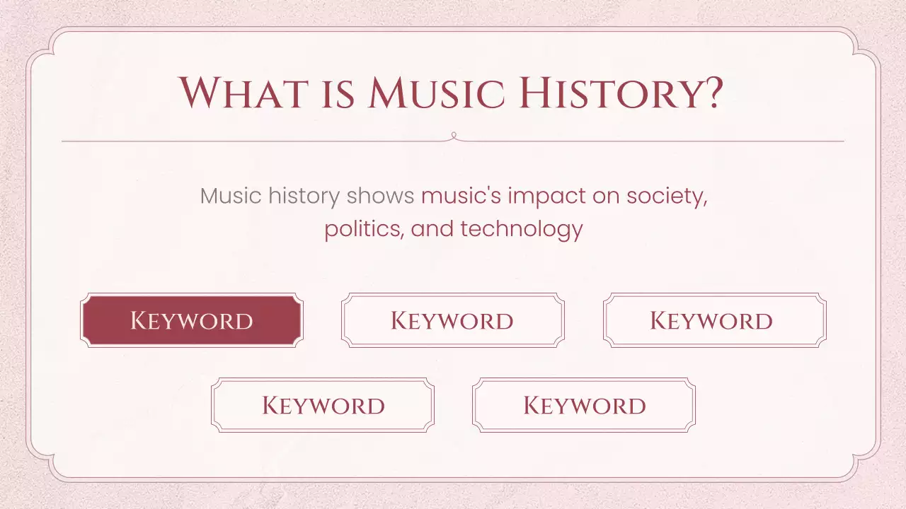 Pink Vintage Music History Lecture Presentation