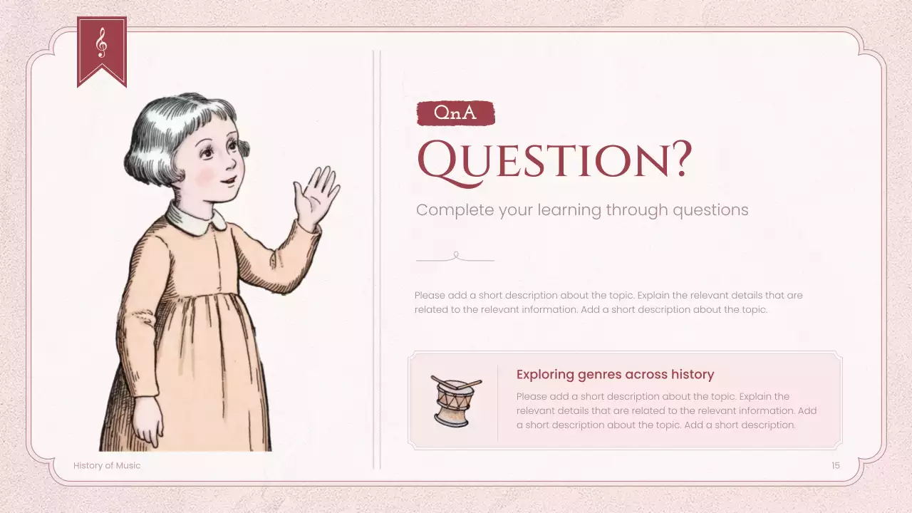 Pink Vintage Music History Lecture Presentation