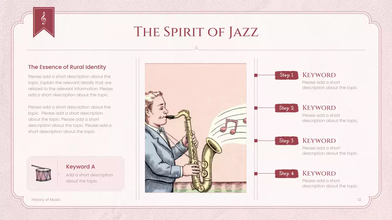 Pink Vintage Music History Lecture Presentation