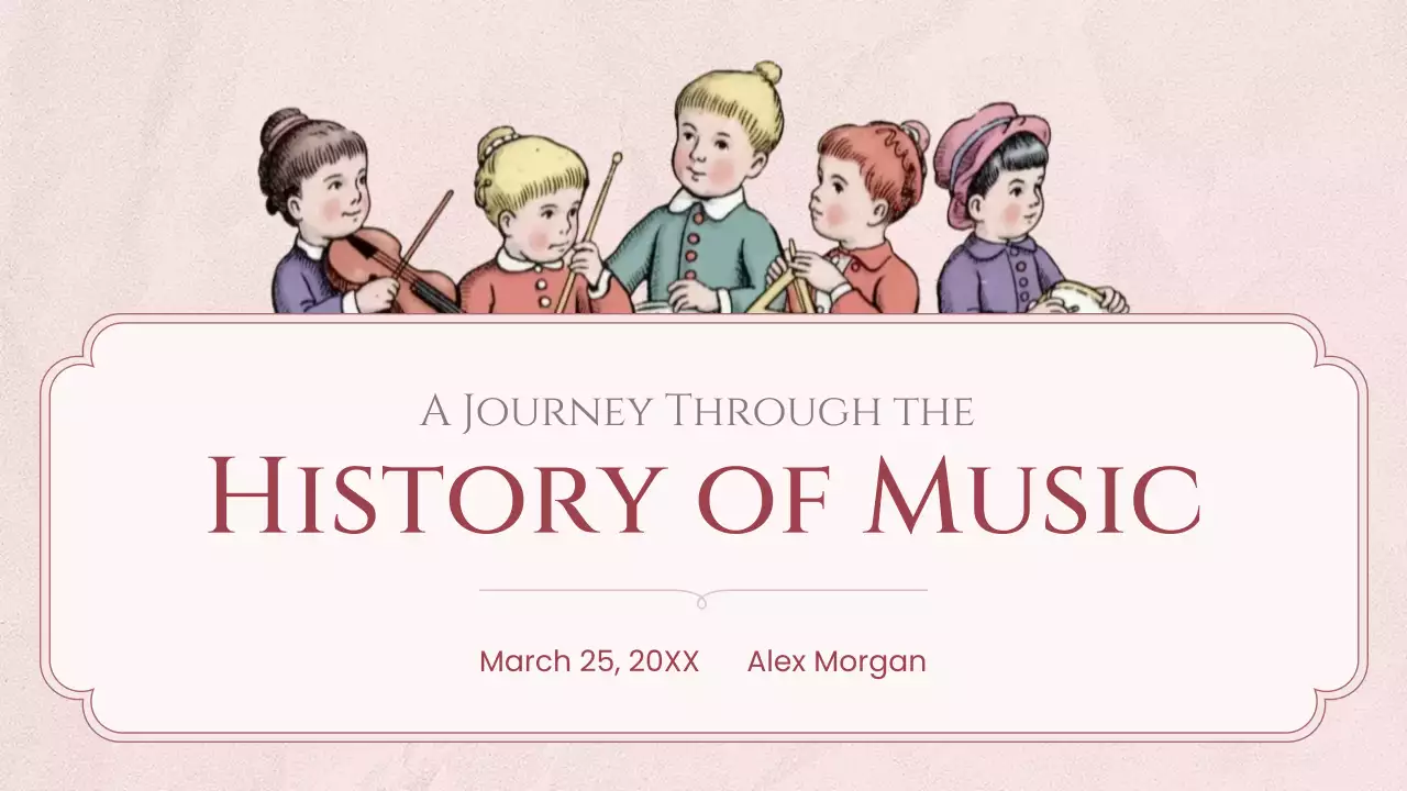 Pink Vintage Music History Lecture Presentation