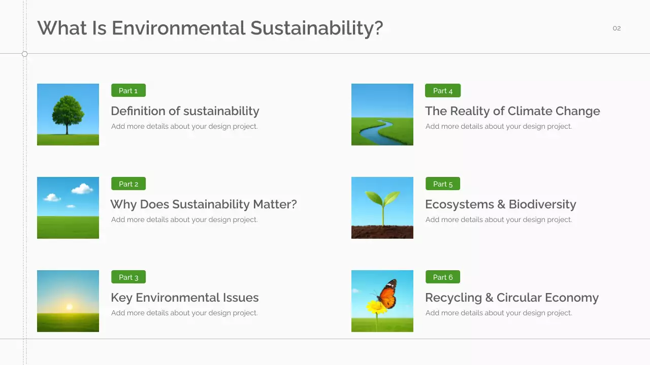 Green Minimal Sustainability Lecture Presentation