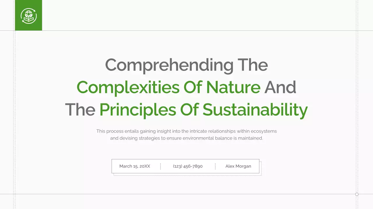 Green Minimal Sustainability Lecture Presentation