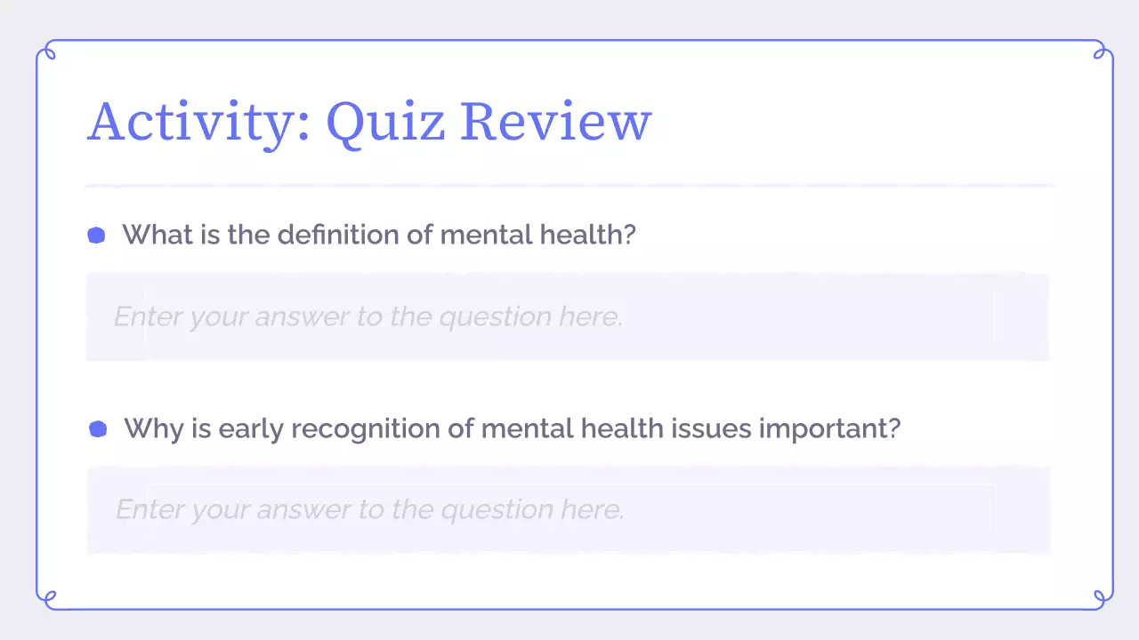 Blue Modern Mental Wellness Presentation