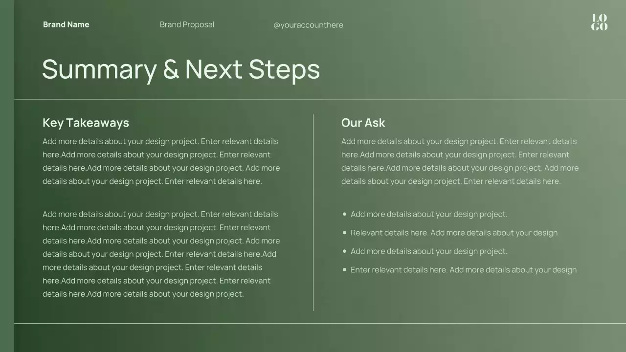 Green Minimal Brand Strategy Proposal Presentation