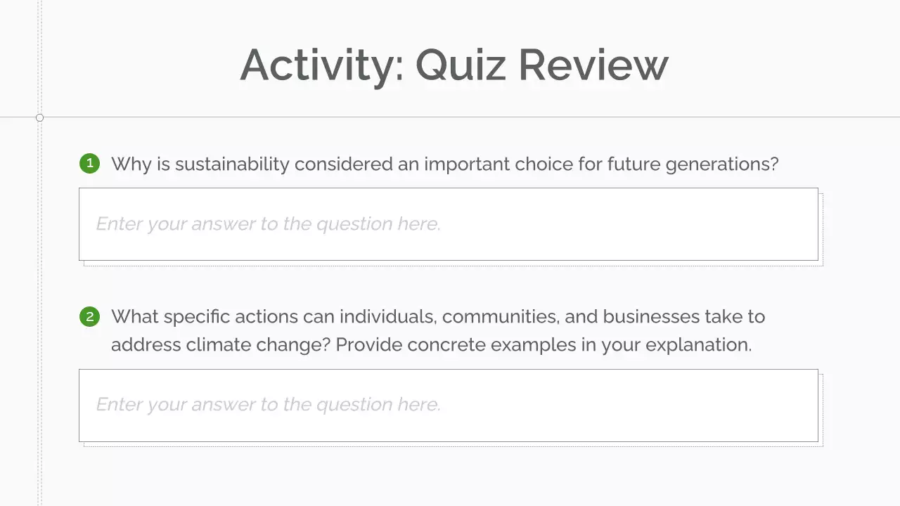 Green Minimal Sustainability Lecture Presentation
