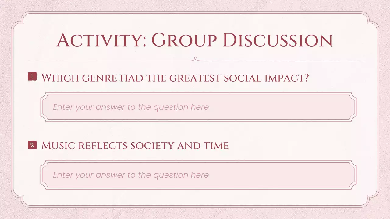 Pink Vintage Music History Lecture Presentation