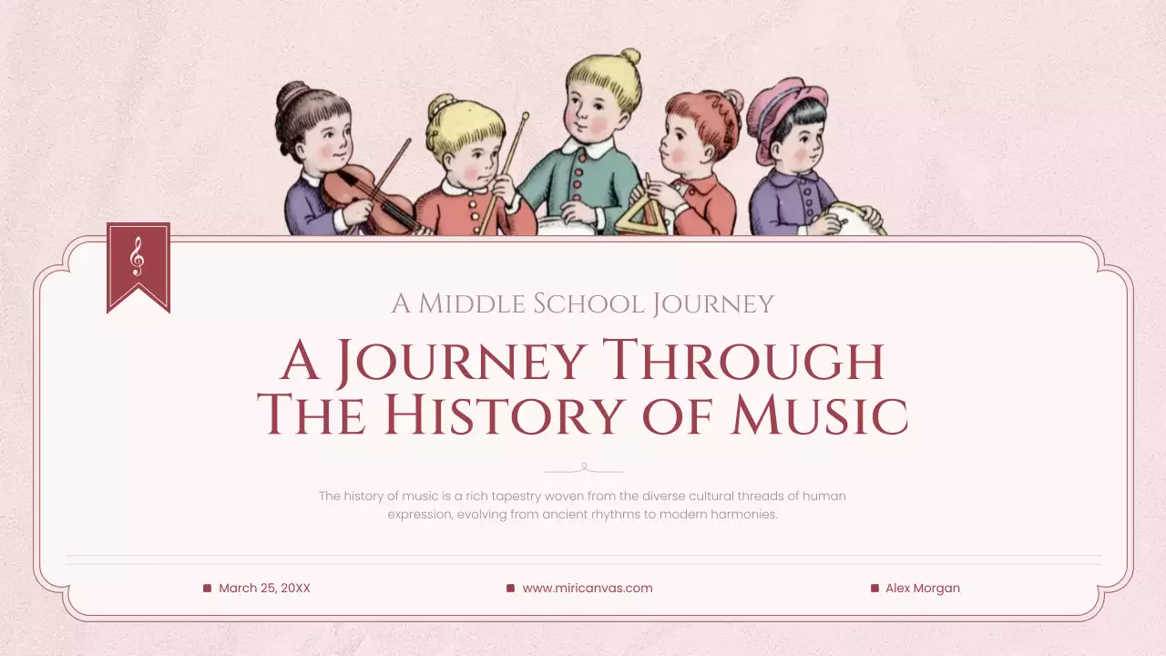 Pink Vintage Music History Lecture Presentation