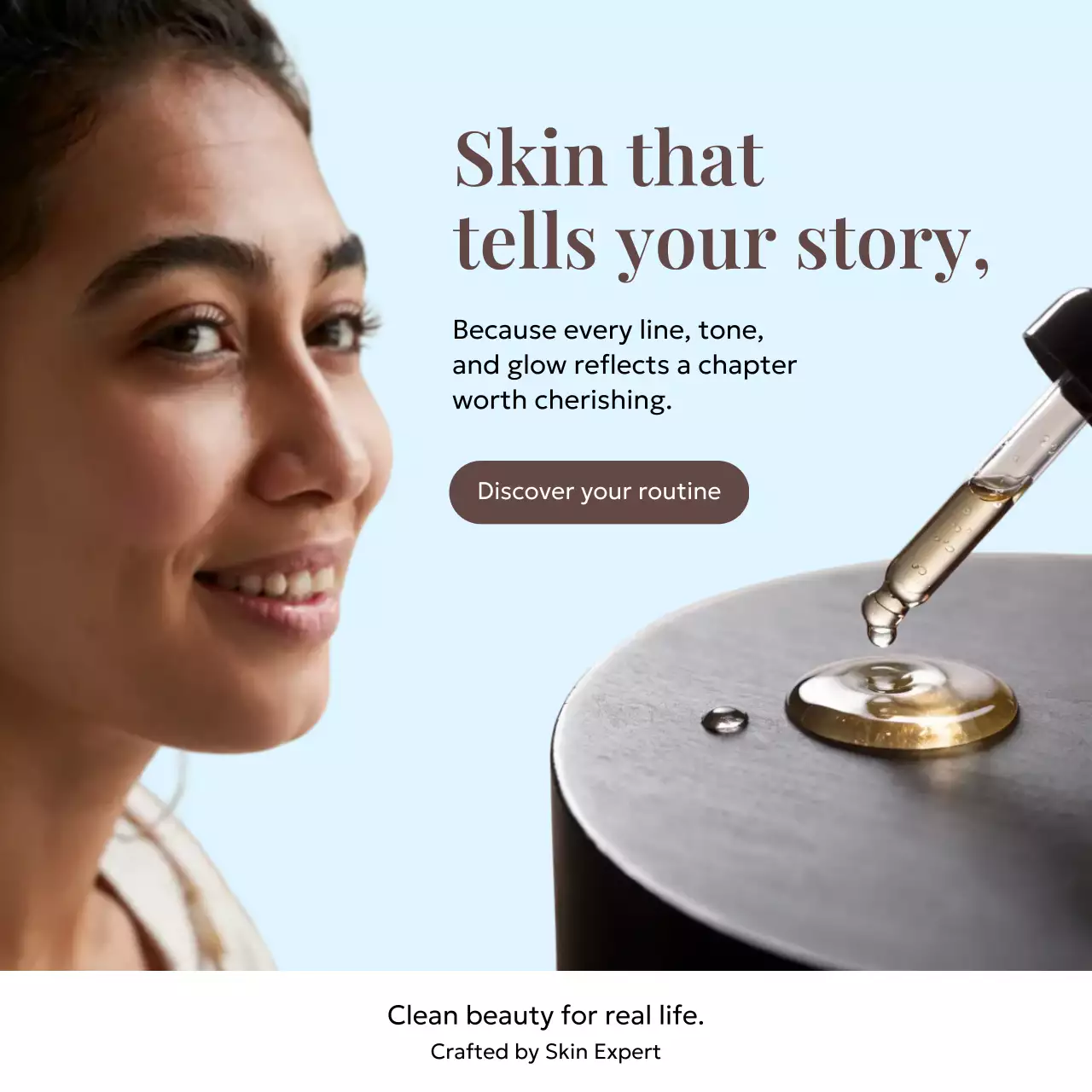 Blue Elegant Skincare Promotion Instagram Post