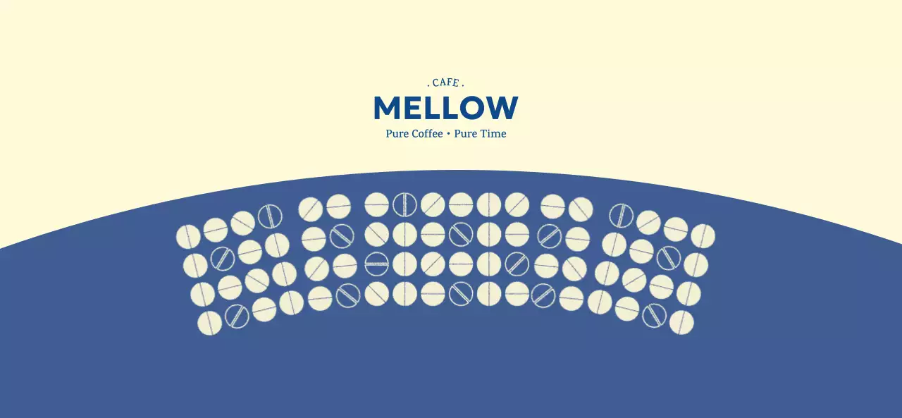 青 シンプル カフェ メニュー パターン