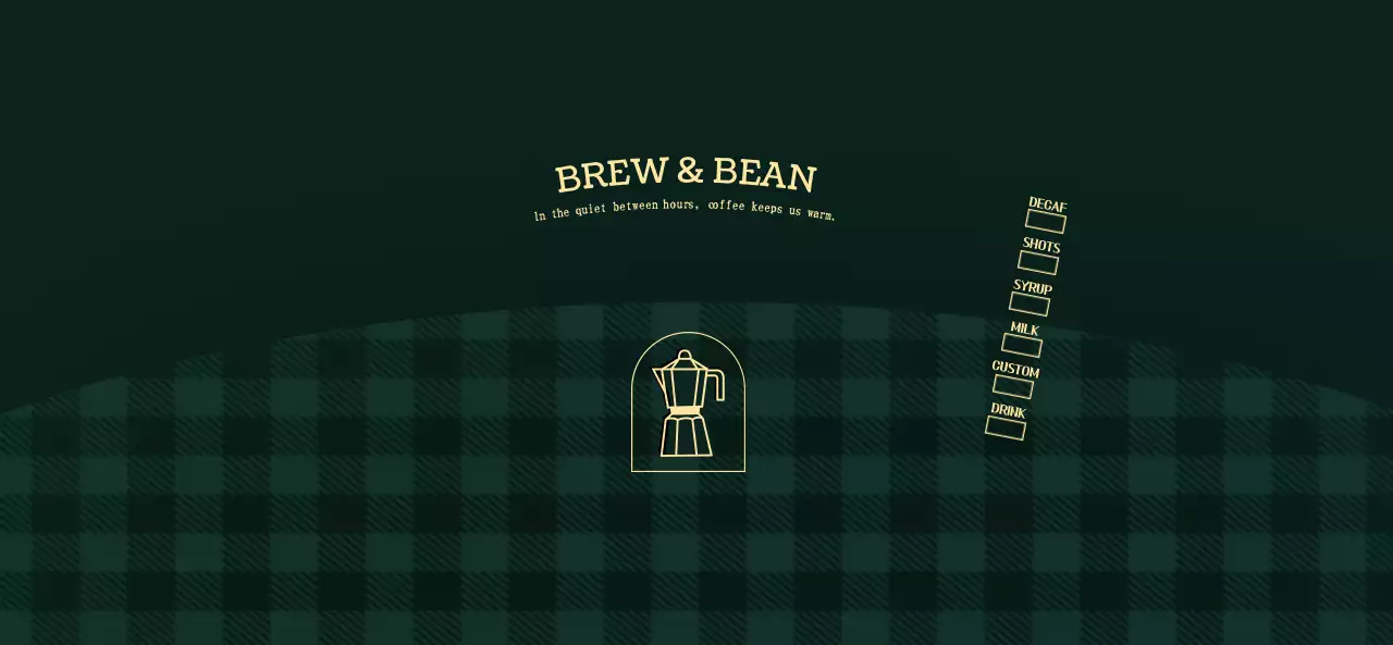 黒 モダン コーヒー メニュー パターン