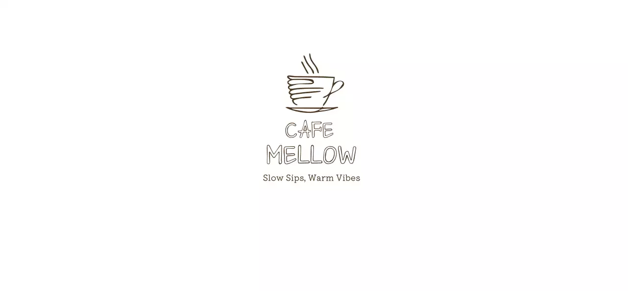 茶色 シンプル カフェ ロゴ 単色イラスト