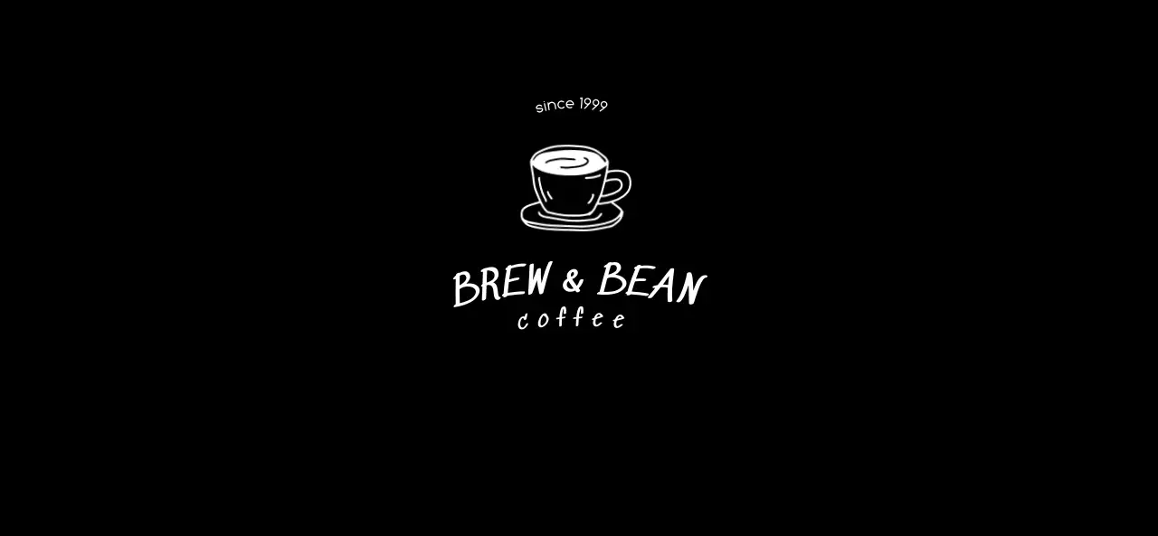 白黒 シンプル コーヒー ロゴ 単色イラスト