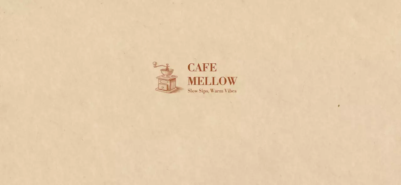 ベージュ シンプル カフェ ロゴ 単色イラスト