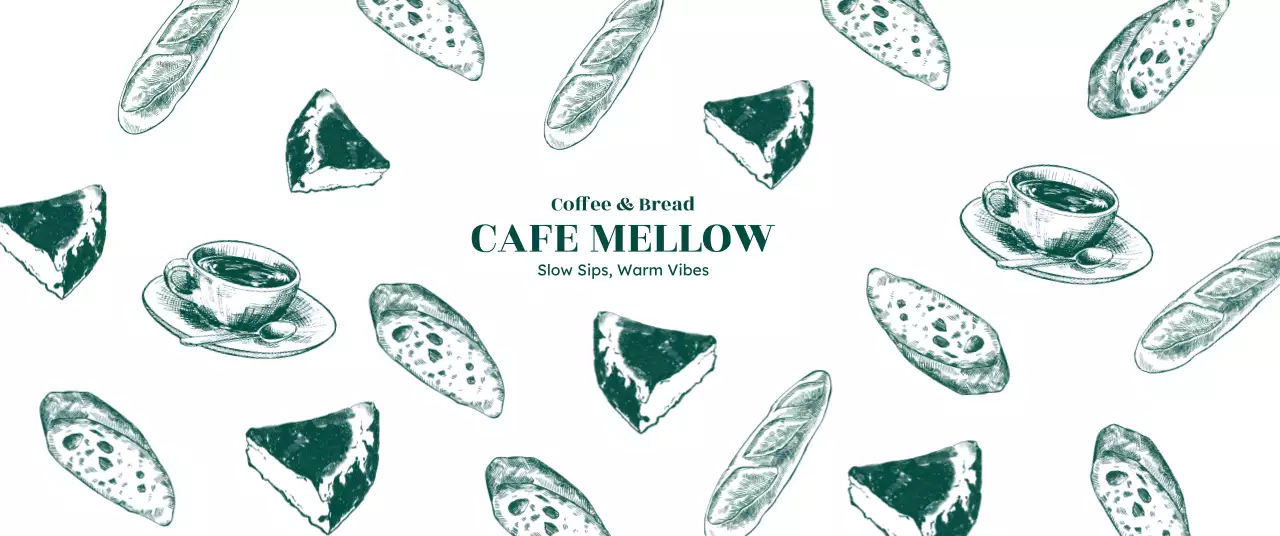 緑 シンプル カフェ ロゴ パターン