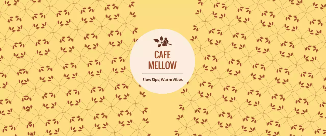 黄色 シンプル カフェ ロゴ 単色イラスト