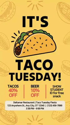 Yellow Trendy Taco Promotion Instagram Story