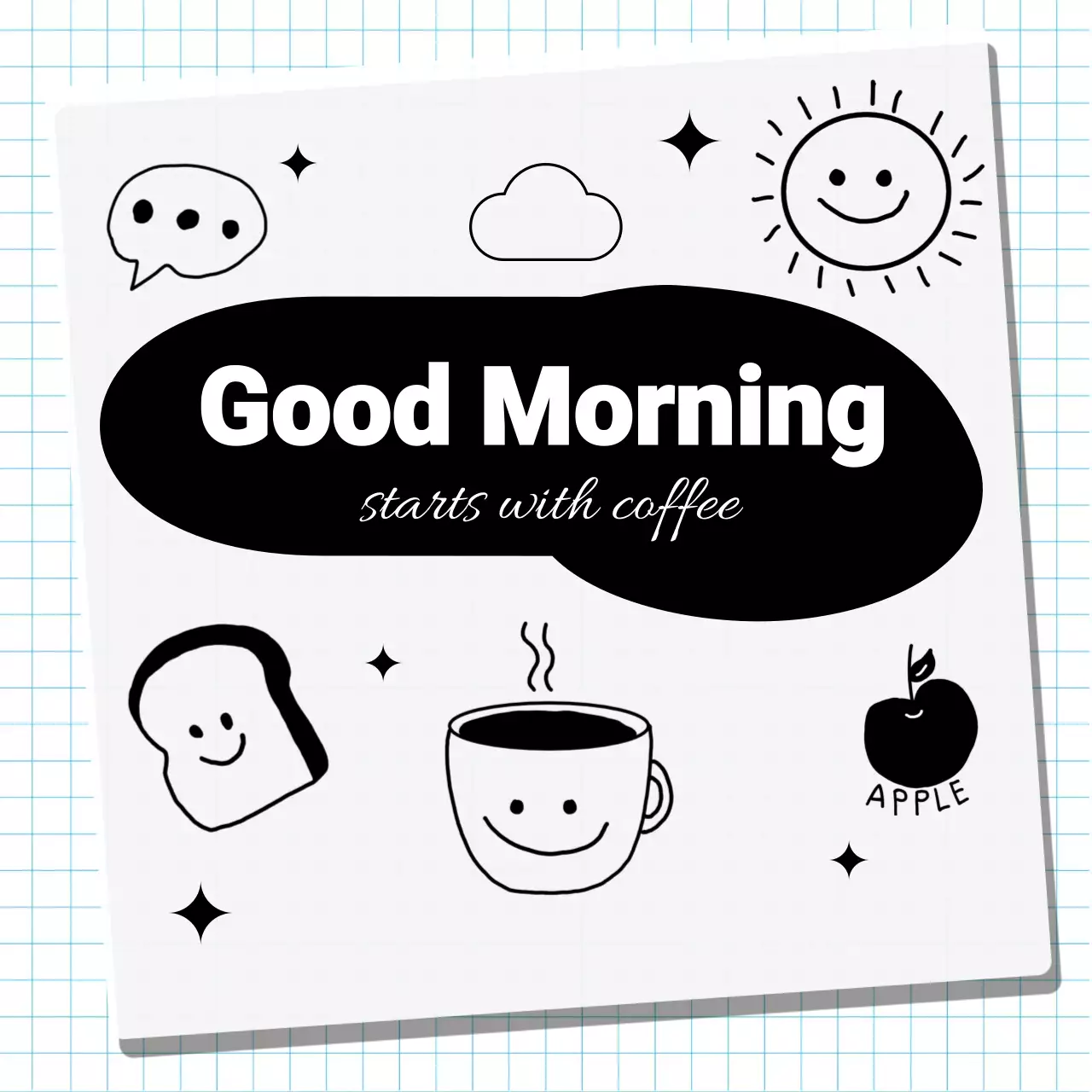 블랙 미니멀리스트 커피와 함께하는 굿모닝