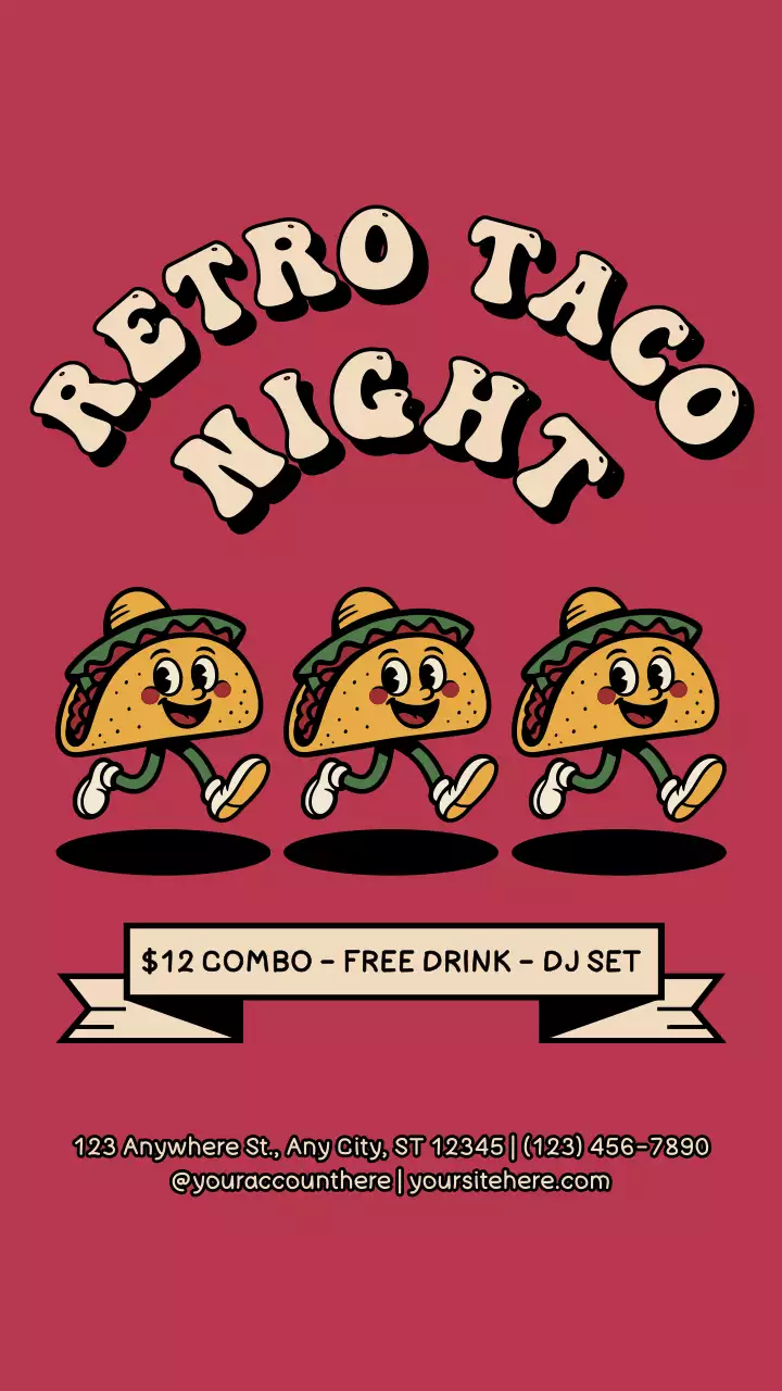 Red Retro Taco Event Instagram Story