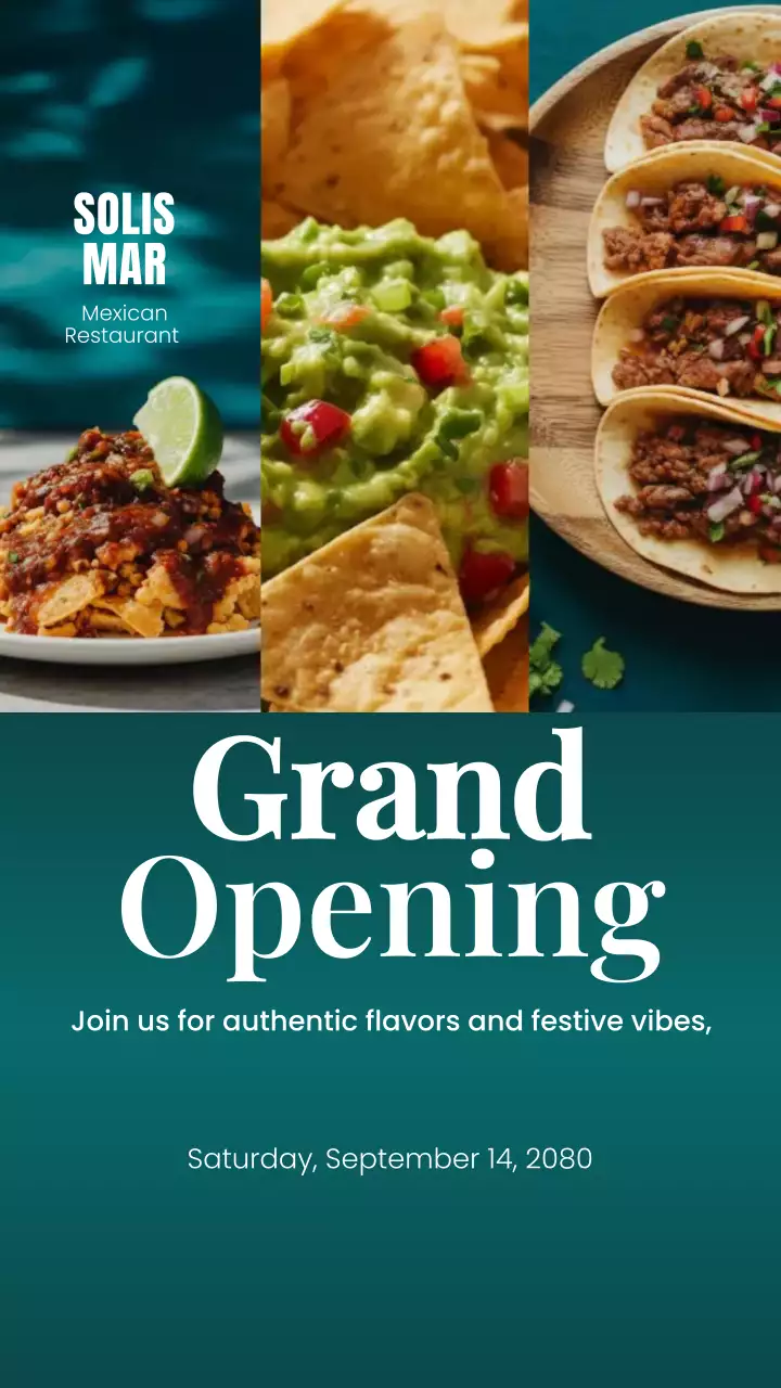 Teal Modern Restaurant Promotion Instagram Story