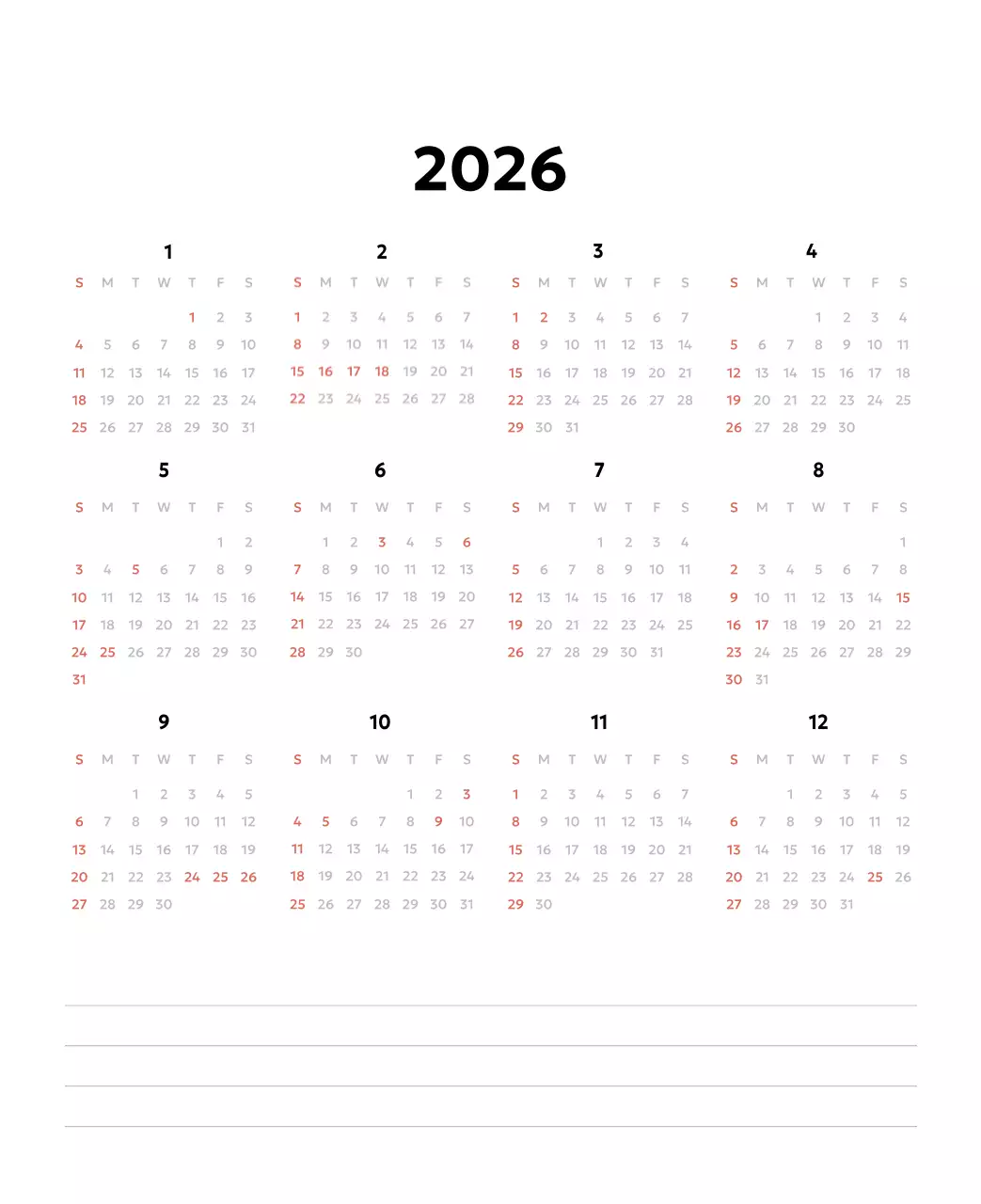 노랑 심플 달력 홍보