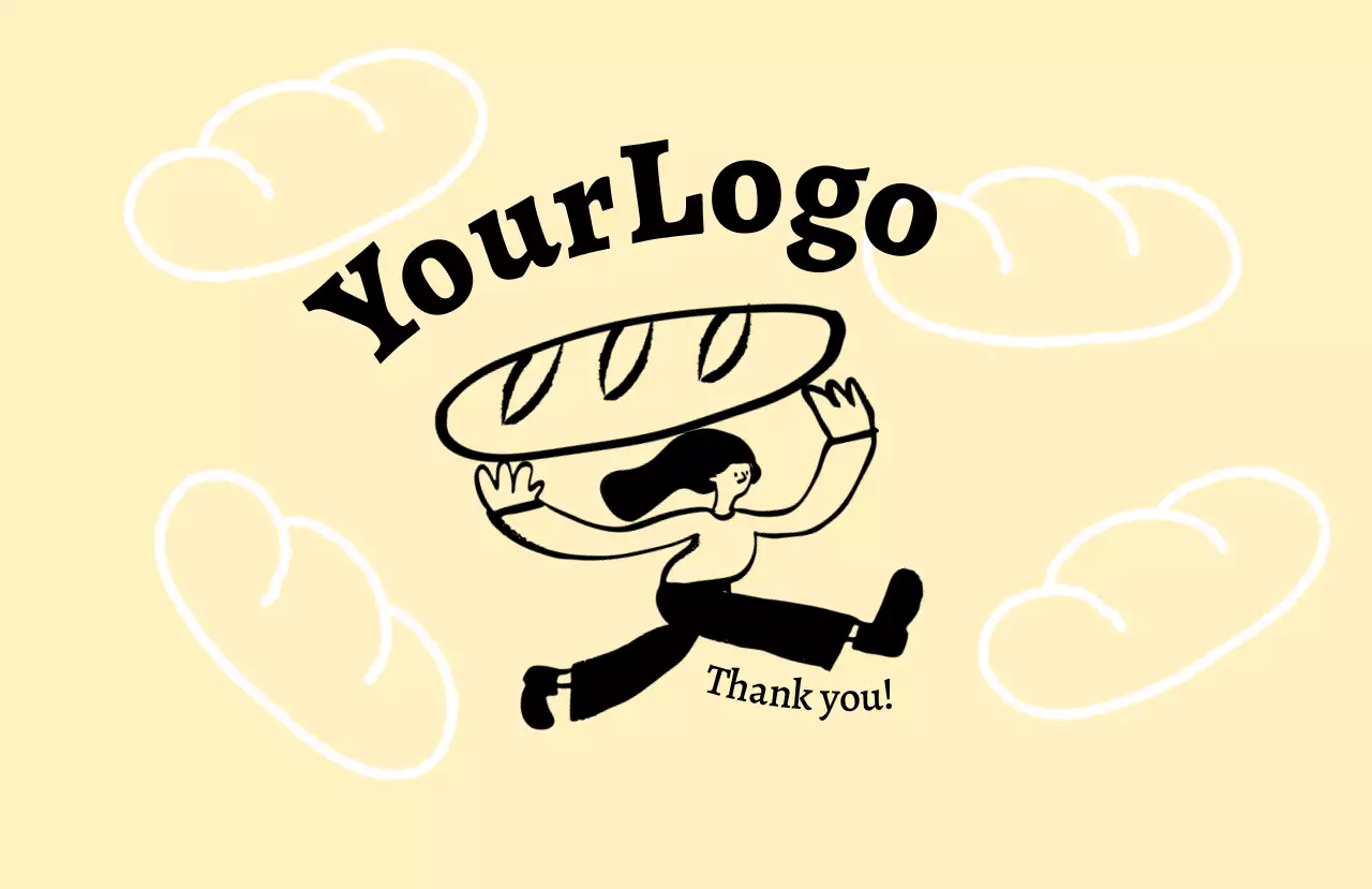 ベージュ 手書き ロゴ デザイン イラスト