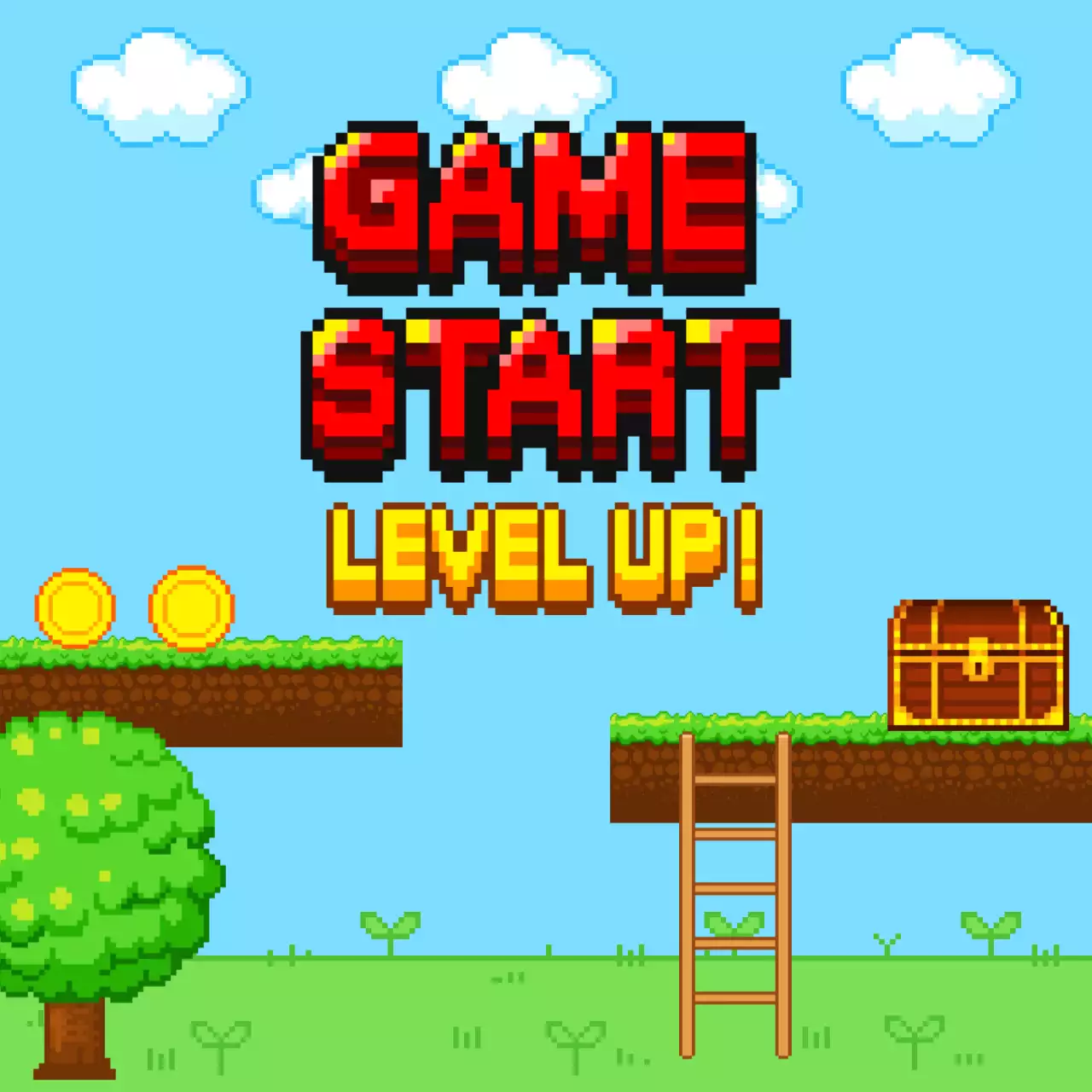 하늘색 레트로 게임 광고