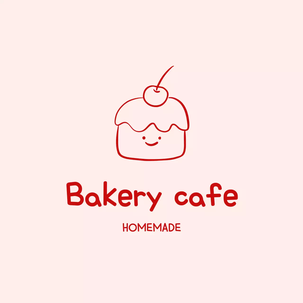 핑크 심플 베이커리 로고