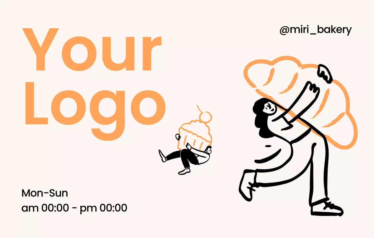 オレンジ かわいい パン カード かわいい