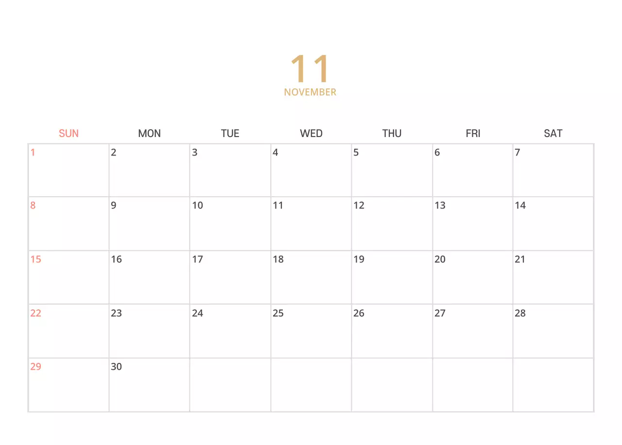 다양한 컬러의 일러스트 달력