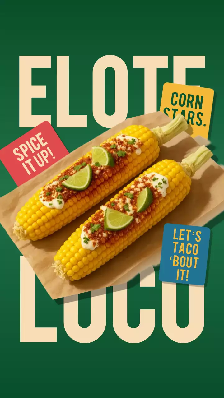 História do Instagram de propaganda de comida retrô verde