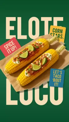 História do Instagram de propaganda de comida retrô verde