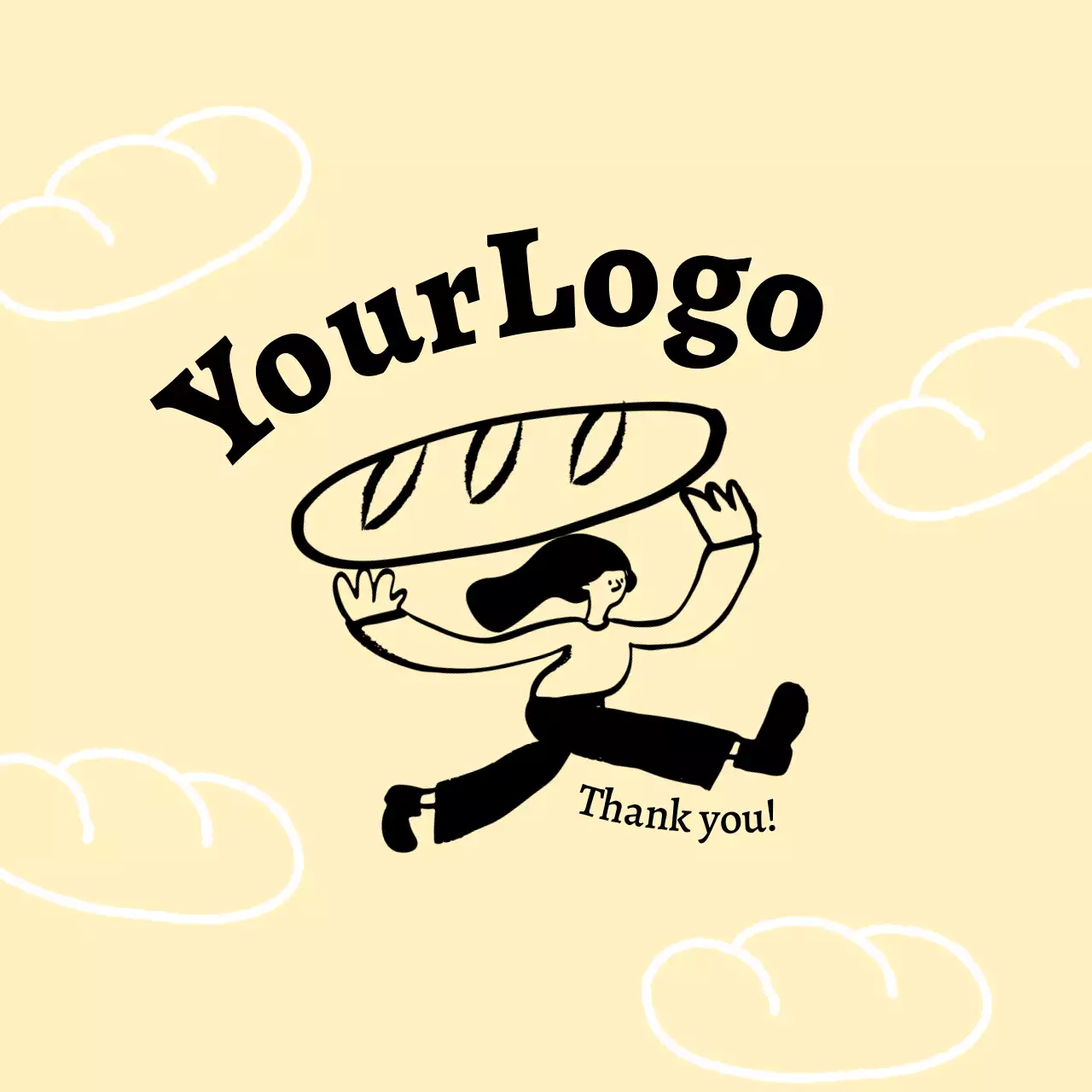 ベージュ 手書き ロゴ デザイン イラスト