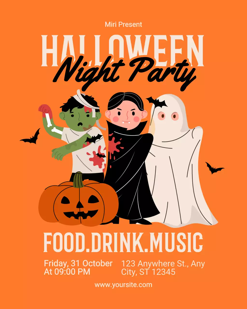 orange retro Halloween event