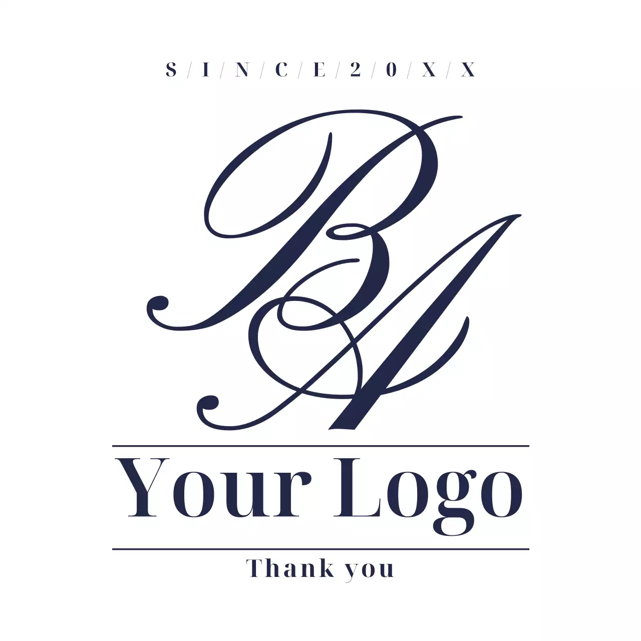 ネイビー クラシック ビジネス ロゴ テキスト