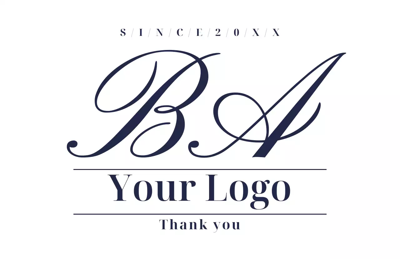 ネイビー クラシック ビジネス ロゴ テキスト