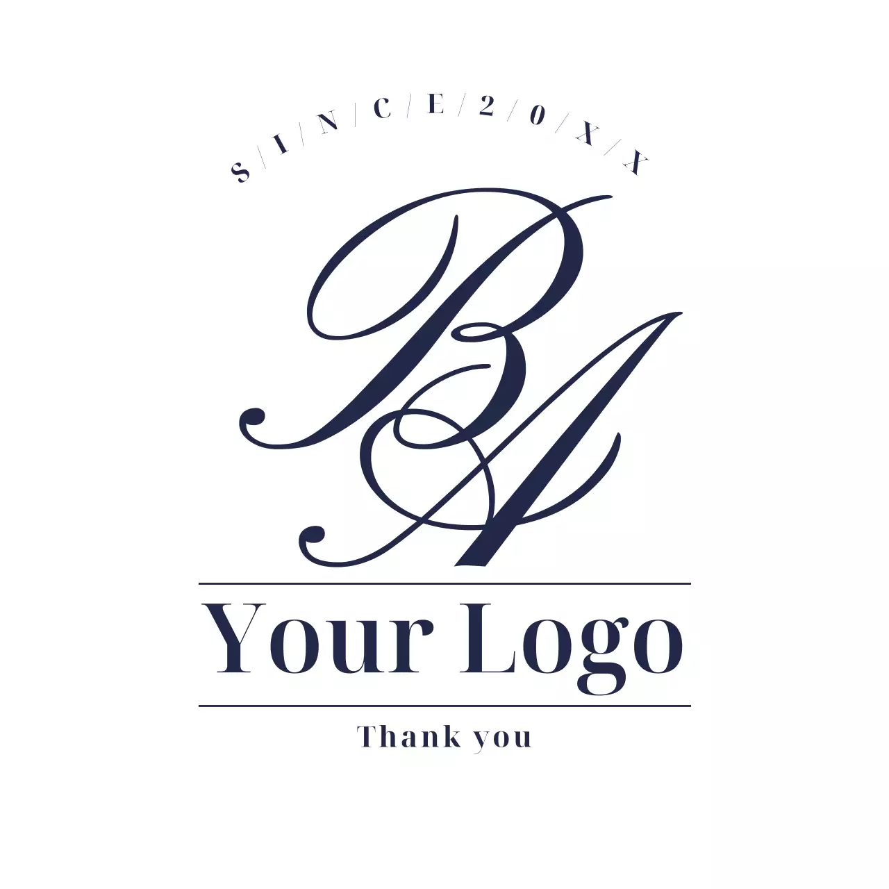 ネイビー クラシック ビジネス ロゴ テキスト