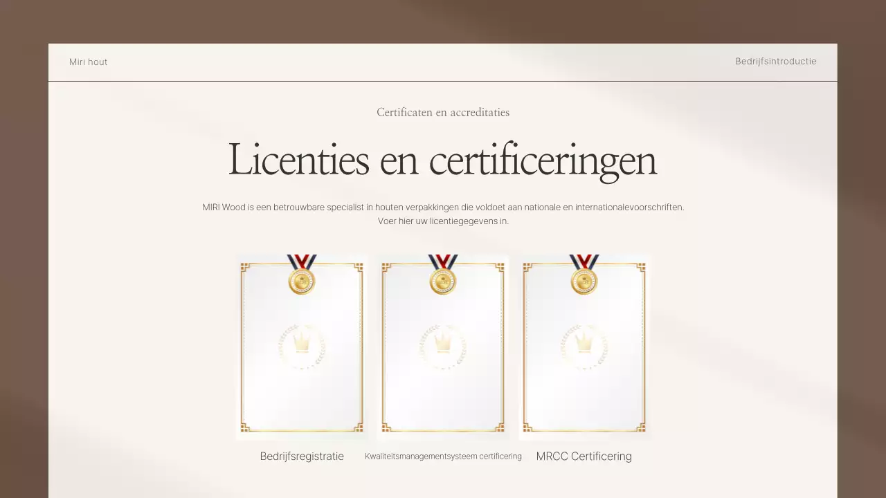 Bedrijfsprofiel van Brown Simple Wood